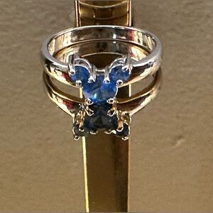 Disney Mickey Silver Tone Blue Stone Ring